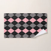 Retro Roze Zwart Grijs Argyle Bad Handdoek (Handdoek)