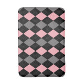 Retro Roze Zwart Grijs Argyle Badmat (Voorkant Verticaal)