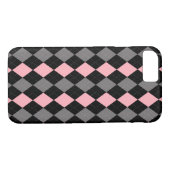 Retro Roze Zwart Grijs Argyle Case-Mate iPhone Case (Achterkant (Horizontaal))
