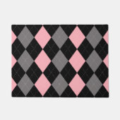 Retro Roze Zwart Grijs Argyle Deurmat (Voorkant)