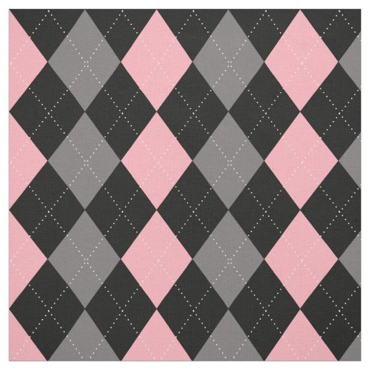 Retro Roze Zwart Grijs Argyle Stof (Swatch)