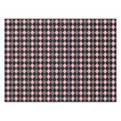 Retro Roze Zwart Grijs Argyle Tafelkleed (Voorkant (Horizontaal))