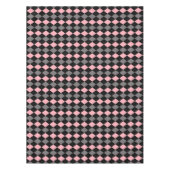 Retro Roze Zwart Grijs Argyle Tafelkleed (Voorkant)