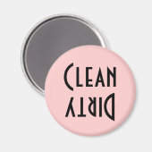 Retro Roze & Zwart Schoon/Vuil Vaatwasser Magneet (Voorkant / Achterkant)