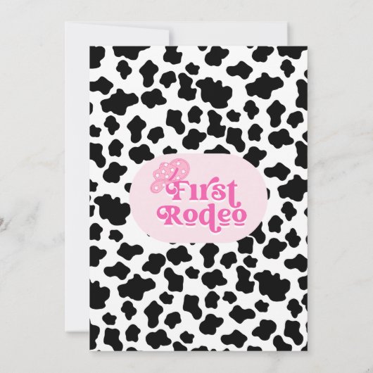 Retro Roze Zwarte Disco Eerste Rodeo 1e verjaardag Kaart (Achterkant)