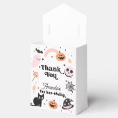 Retro Roze Zwarte Halloween Verjaardag Bedankdoosjes (Geopend)