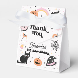 Retro Roze Zwarte Halloween Verjaardag Bedankdoosjes