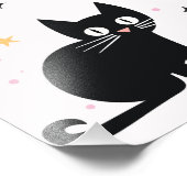 Retro Roze Zwarte Halloween Verjaardag Welkom Teke Foto Afdruk (Hoek)