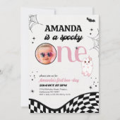 Retro Roze Zwarte Meisjes Spooky Een 1e Verjaardag Kaart (Voorkant)