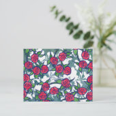 Retro-Rozen Briefkaart (Staand voorkant)