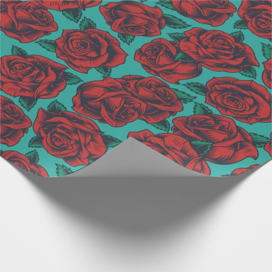 Retro-Rozen Cadeaupapier (Hoek)