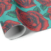 Retro-Rozen Cadeaupapier (Rol Hoek)