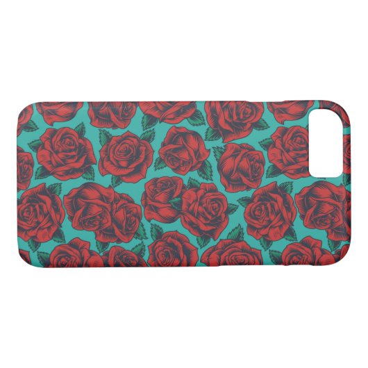 Retro-Rozen Case-Mate iPhone Case (Achterkant (Horizontaal))