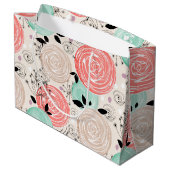 Retro, rozen groot cadeauzakje (Achterkant Gekanteld)