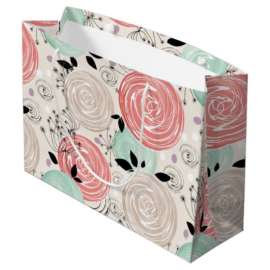Retro, rozen groot cadeauzakje (Achterkant Gekanteld)