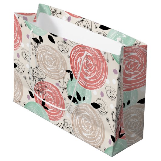 Retro, rozen groot cadeauzakje (Voorkant Gekanteld)