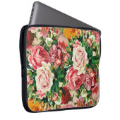 Retro Rozen laptop Hoesje - Rozen zijn rood -  Laptop Sleeve (Voorkant Rechts)