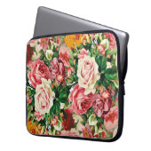 Retro Rozen laptop Hoesje - Rozen zijn rood -  Laptop Sleeve (Voorkant Links)