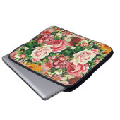 Retro Rozen laptop Hoesje - Rozen zijn rood - Sleeve (Voorkant onderkant)