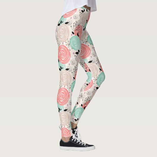 Retro, rozen leggings (Rechts)