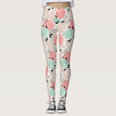Retro, rozen leggings (Voorkant)