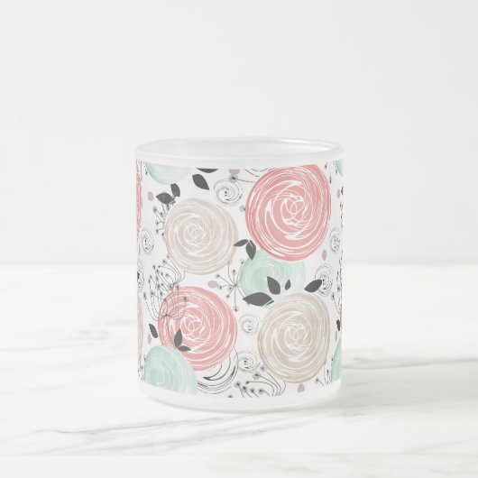 Retro, rozen matglas koffiemok (Center)