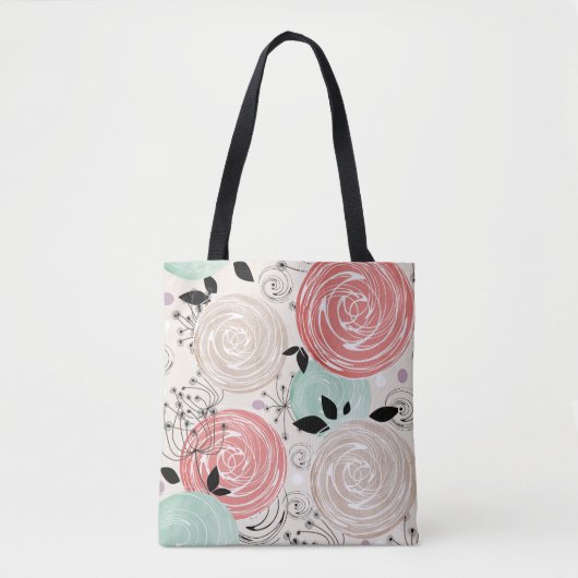 Retro, rozen tote bag (Voorkant)