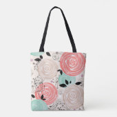 Retro, rozen tote bag (Achterkant)