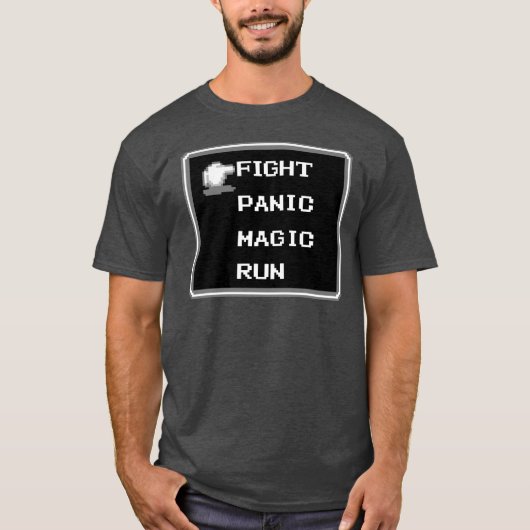 Retro RPG Menu T-Shirt (8-bits) (Voorkant)