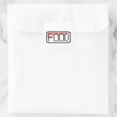 Retro RPG Pixel Art – Chat Box ‘Eten’ Vierkante Sticker (Tas)