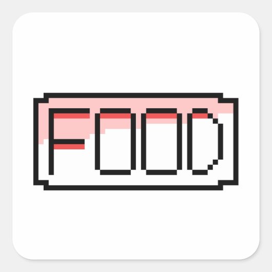 Retro RPG Pixel Art – Chat Box ‘Food’ Vierkante Sticker (Voorkant)
