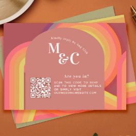 Retro RSVP met QR-code Kaartje