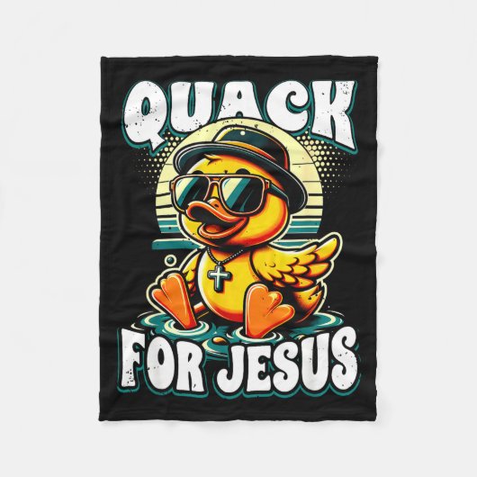 Retro Rubber Duck Christian Rubber Ducky Quacks Fo Fleece Deken (Voorkant)