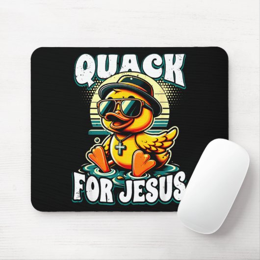 Retro Rubber Duck Christian Rubber Ducky Quacks Fo Muismat (Met muis)