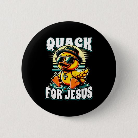 Retro Rubber Duck Christian Rubber Ducky Quacks Fo Ronde Button 5,7 Cm (Voorkant)