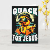 Retro Rubber Eend Christelijke Rubber Eend Kwakt F Kaart (Gele Bloem)