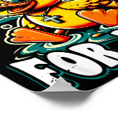 Retro Rubberen Eend Christelijke Rubber Eendje Kwa Poster (Hoek)