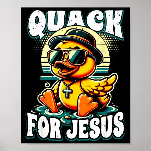 Retro Rubberen Eend Christelijke Rubber Eendje Kwa Poster (Voorkant)