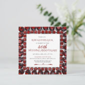 Retro Ruby Frame/Ruby 40th trouwdag Kaart (Staand voorkant)