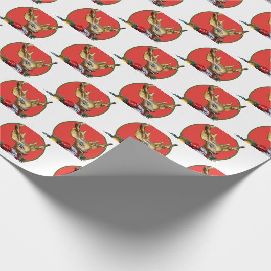 Retro Rudolph Cadeaupapier (Hoek)