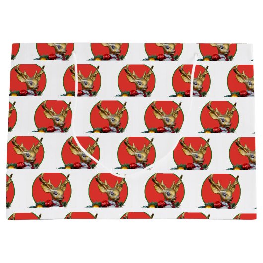 Retro Rudolph Groot Cadeauzakje (Voorkant)