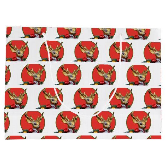 Retro Rudolph Groot Cadeauzakje (Achterkant)