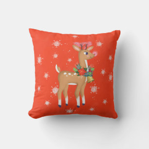 Retro Rudolph het rendier Sierkussen