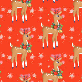 Retro Rudolph Reindeer Red Cadeaupapier