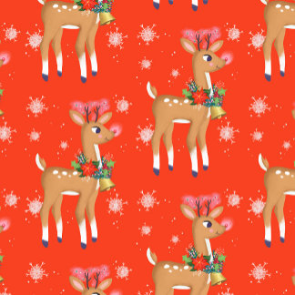 Retro Rudolph Reindeer Red Cadeaupapier