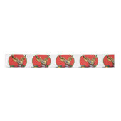 Retro Rudolph Satin Ribbon Satijnen Lint (Voorkant)