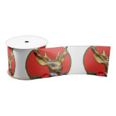 Retro Rudolph Satin Ribbon Satijnen Lint (Spoel)