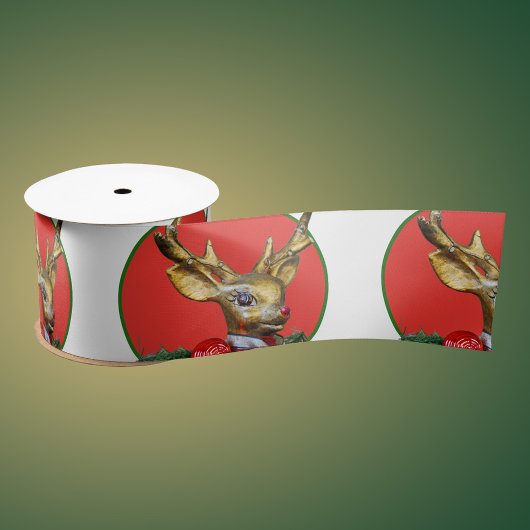 Retro Rudolph Satin Ribbon Satijnen Lint