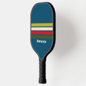 Retro Rugby Across Striping met naam Pickleball Paddle (Links)