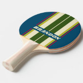 Retro Rugby Board Stripes met naam Tafeltennisbatje (Voorkant Gekanteld)